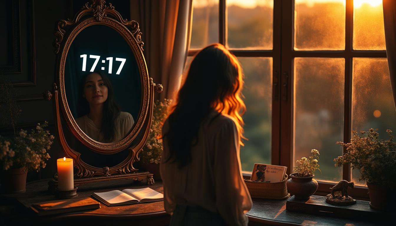 découvrez la signification de l'heure miroir 17h17 et ce qu'elle révèle sur votre vie intérieure, vos émotions et votre cheminement personnel.
