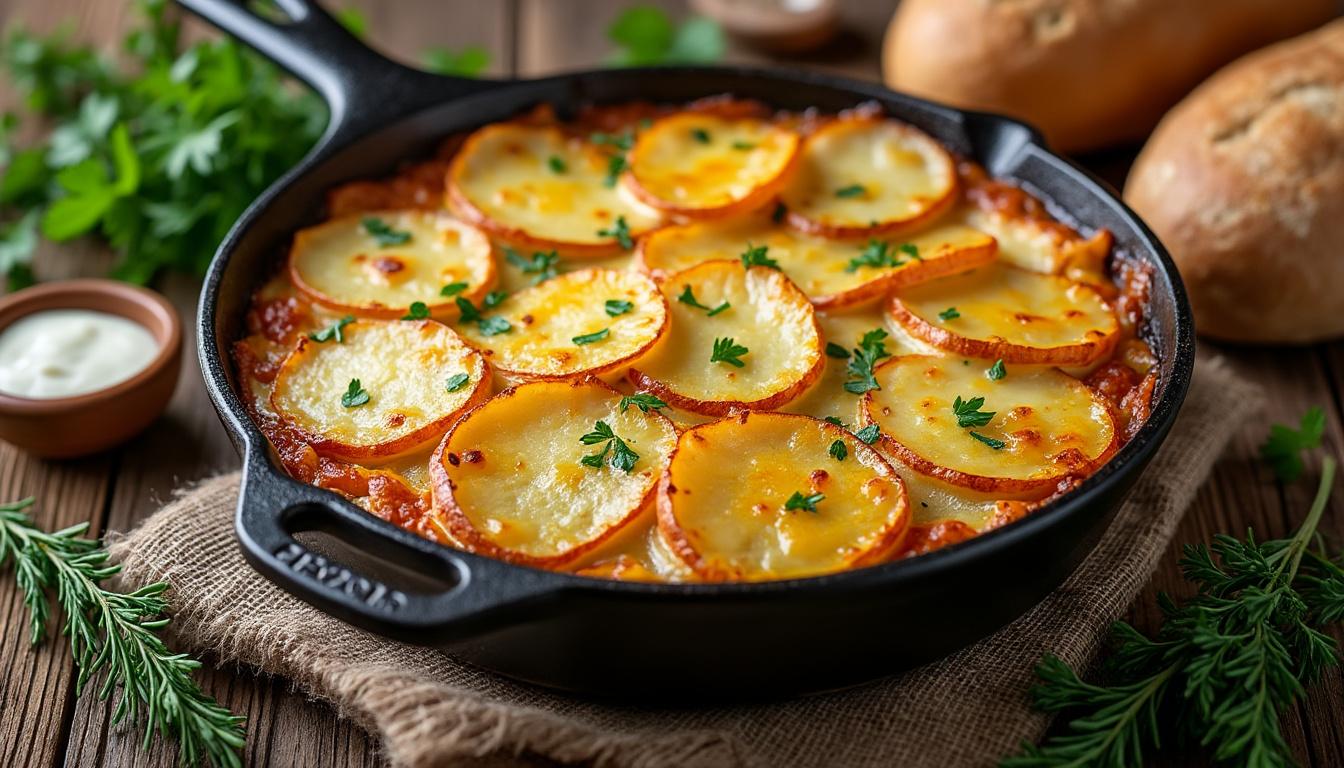 découvrez la truffade auvergnate, un plat traditionnel et rustique qui réchauffe le cœur et ravit les papilles avec ses saveurs authentiques.