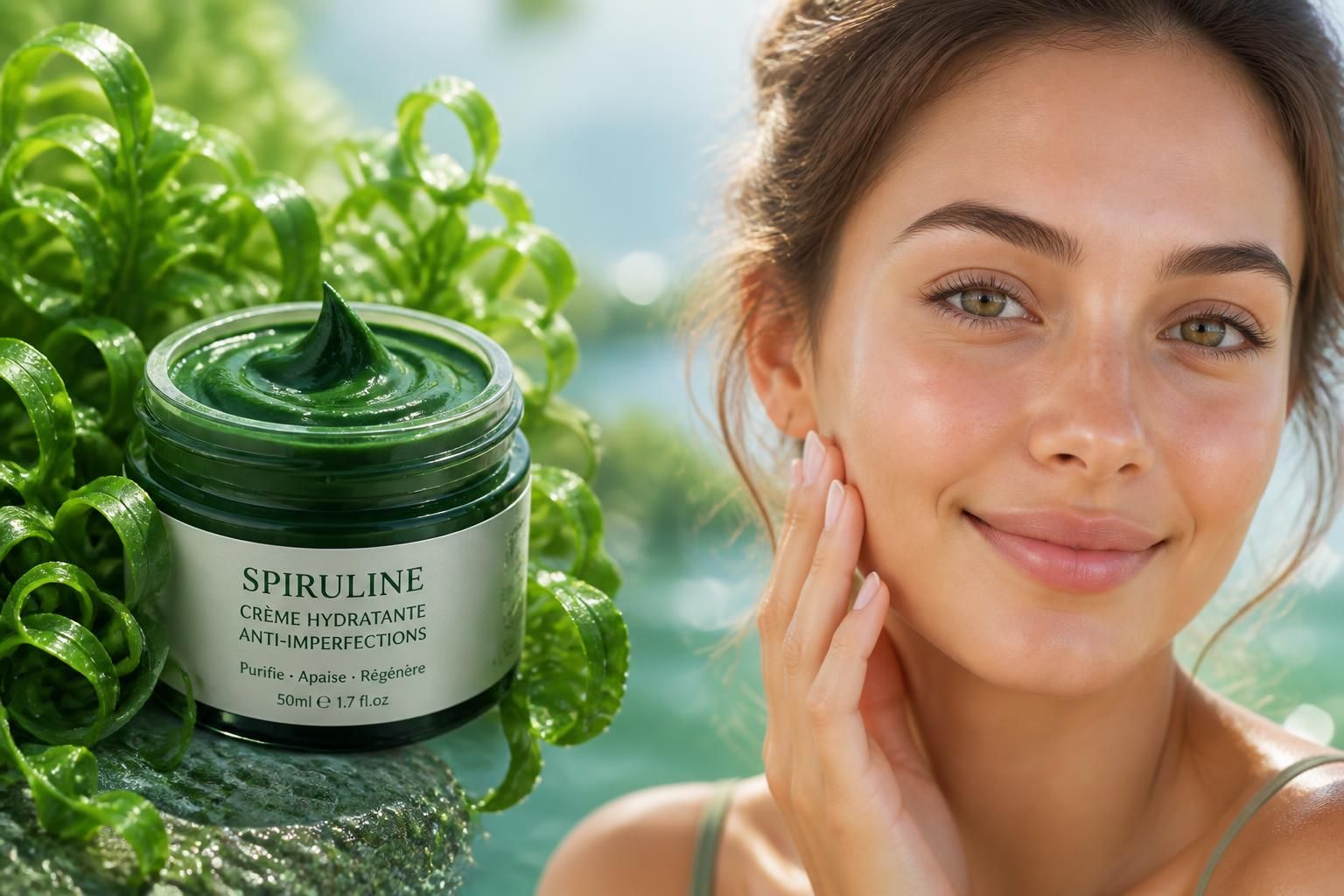 découvrez les bienfaits de la spiruline pour la peau : amélioration du visage, traitement de l'acné et adaptée à tous les types de peau.