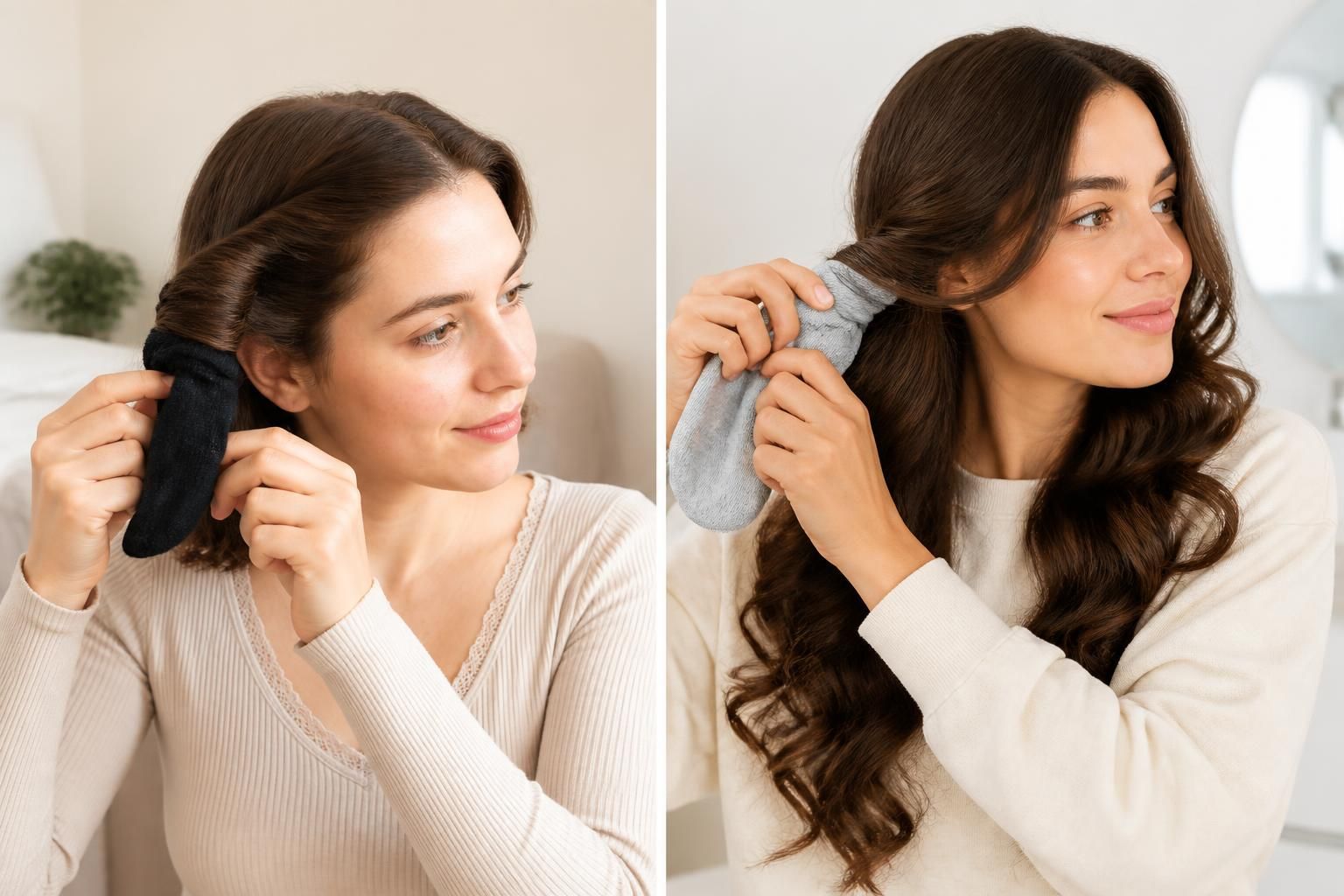 découvrez notre tutoriel facile pour réaliser des boucles sans chaleur avec des chaussettes, adapté aux cheveux courts et longs. obtenez des boucles naturelles et sans abîmer vos cheveux !