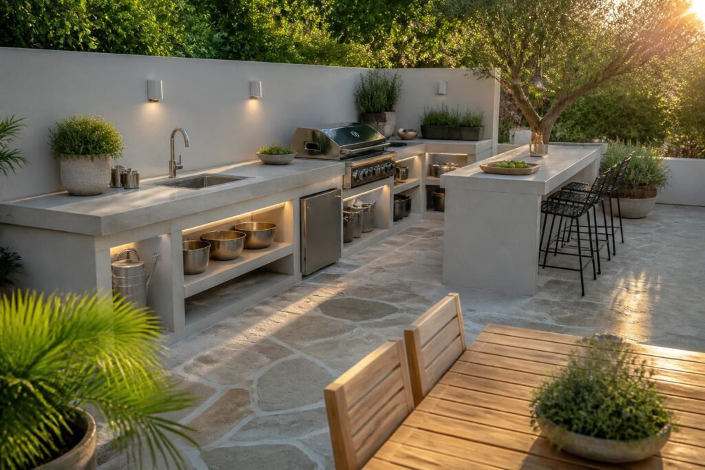 découvrez nos plans et idées diy pour aménager une cuisine extérieure en béton cellulaire, alliant praticité et esthétisme pour un espace convivial et durable.