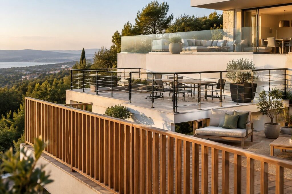 comparez les garde-corps de terrasse en bois ou en aluminium et découvrez des idées modernes pour choisir un style sûr, durable et adapté à votre extérieur.