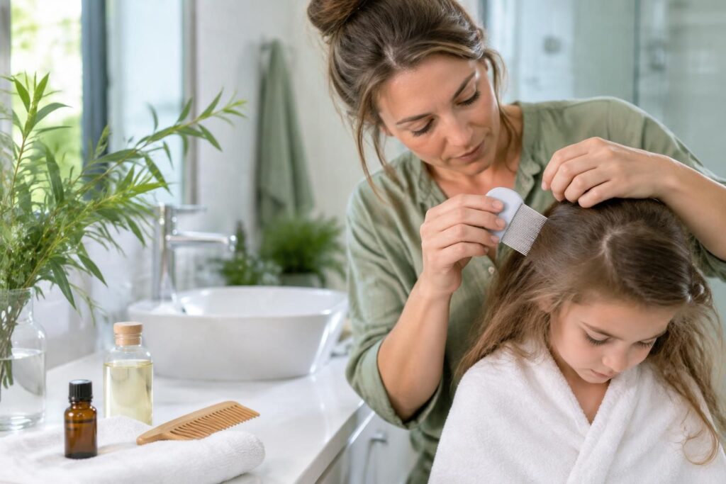 découvrez comment utiliser l’huile essentielle de tea tree contre les poux, les précautions à prendre et les bons gestes pour compléter le traitement.